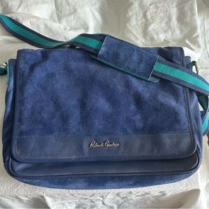 Robert Graham blue suede messenger bag NWOT